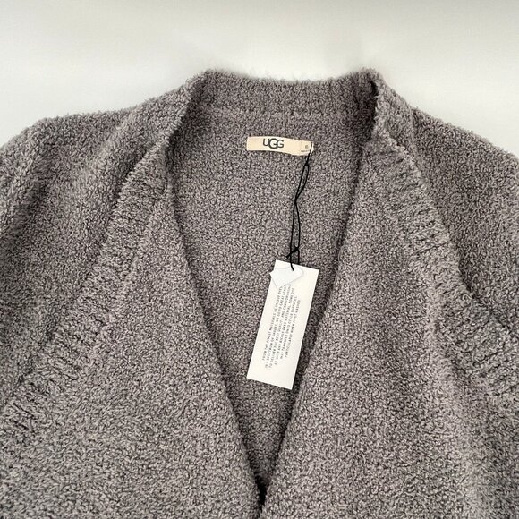 UGG Phoebe Wrap II Cardigan Size XS Open Front Damaged Knit Pockets Draped - Picture 10 of 15